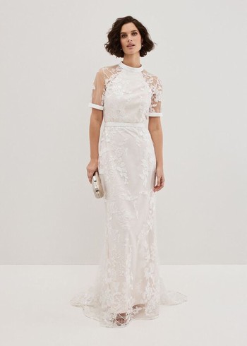 Phase Eight Poppy Embroidered Wedding Dress White USA | 5962403-IQ